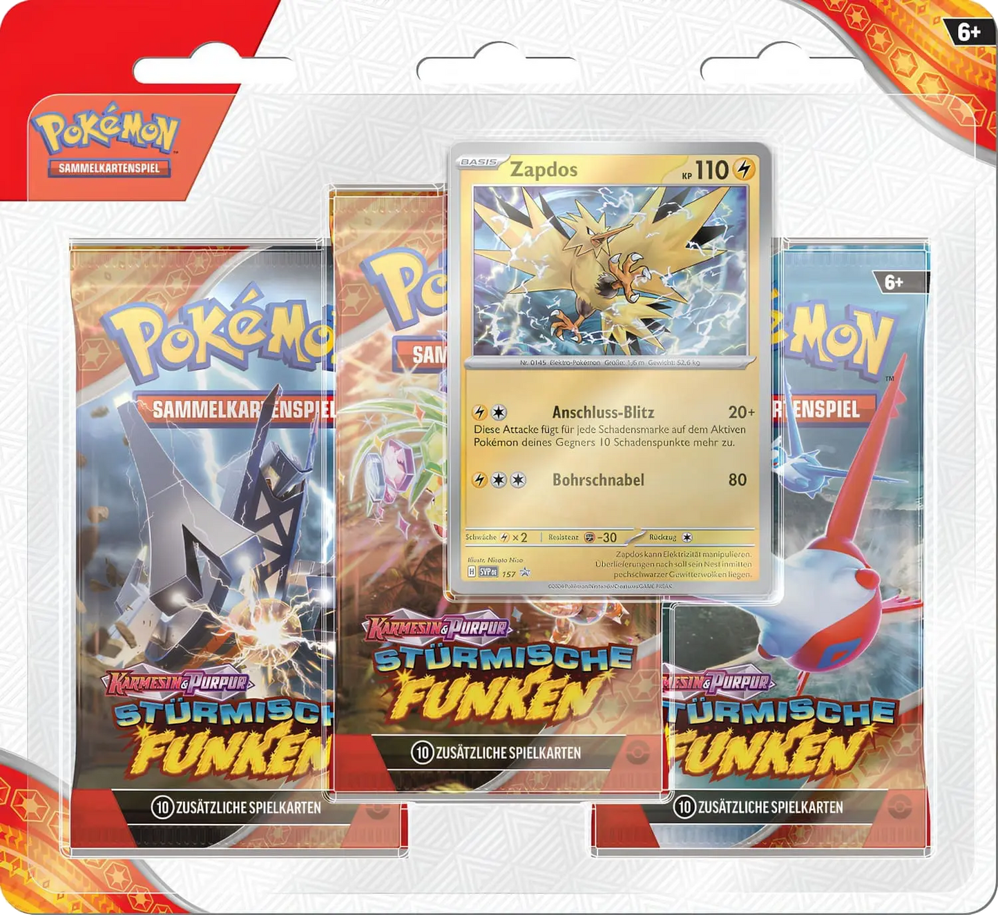 Pokemon: Stürmische Funken/Surging Spark 3er Blister